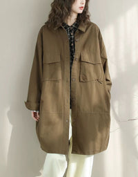 Autumn Women Long Oversized Casual Utility Jacket