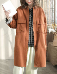 Autumn Women Long Oversized Casual Utility Jacket