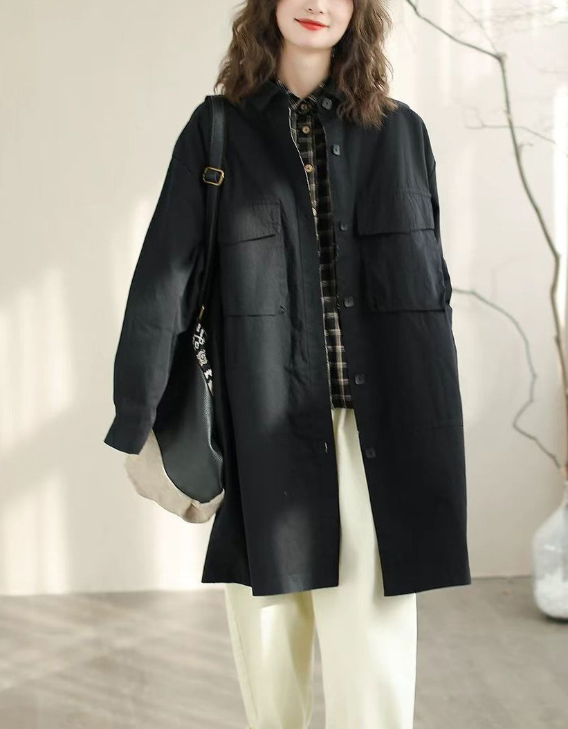 Autumn Women Long Oversized Casual Utility Jacket