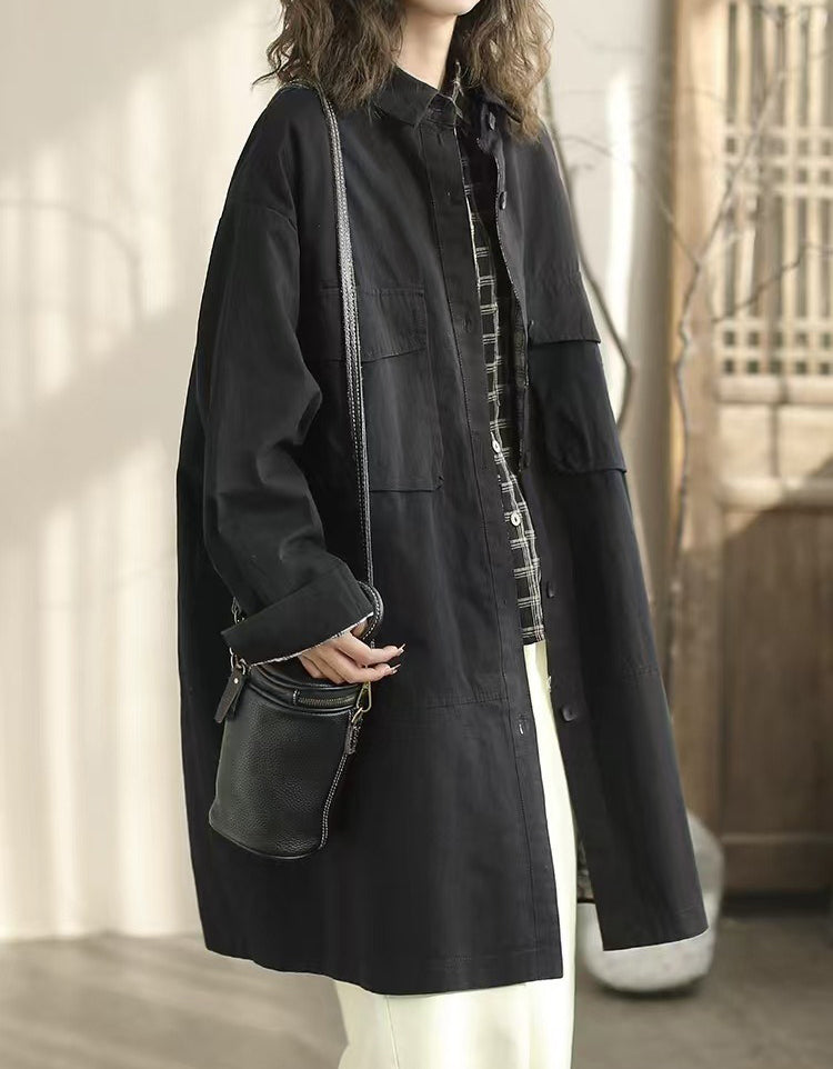 Autumn Women Long Oversized Casual Utility Jacket