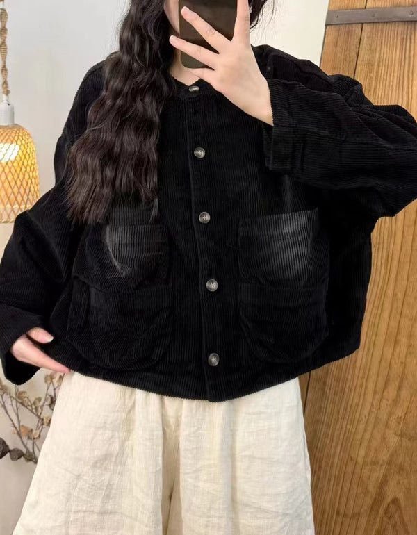Autumn Women Oversized Vintage Soft Corduroy Jacket