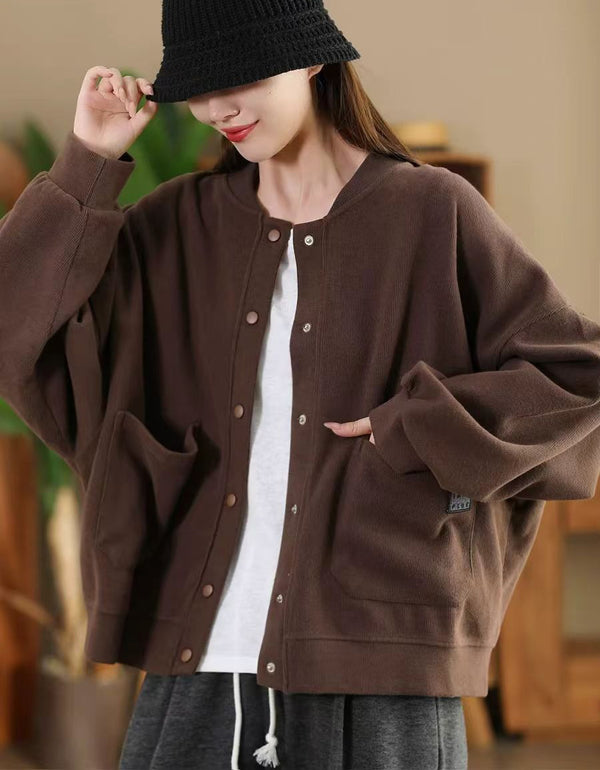 Autumn Women Plus Size Comfy Casual Cotton Jacket