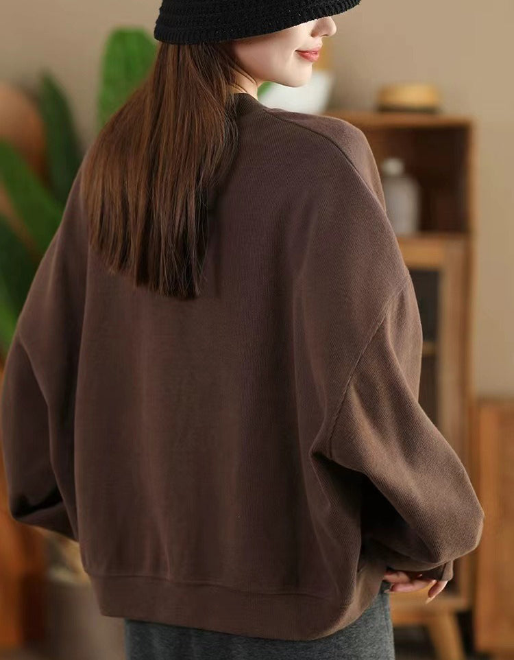 Autumn Women Plus Size Comfy Casual Cotton Jacket