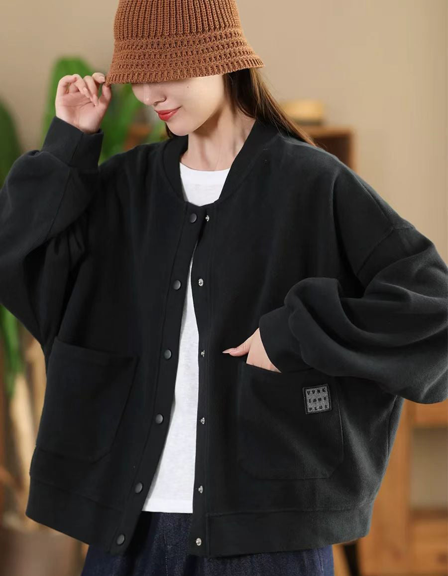 Autumn Women Plus Size Comfy Casual Cotton Jacket