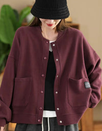 Autumn Women Plus Size Comfy Casual Cotton Jacket