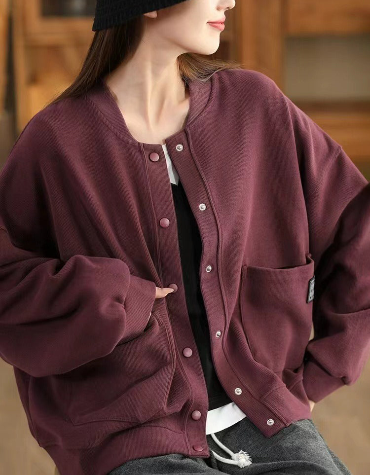 Autumn Women Plus Size Comfy Casual Cotton Jacket