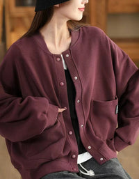 Autumn Women Plus Size Comfy Casual Cotton Jacket