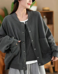 Autumn Women Plus Size Comfy Casual Cotton Jacket