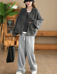 Autumn Women Plus Size Comfy Casual Cotton Jacket