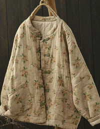 Autumn Women Retro Comfortable Floral Cotton Jacket
