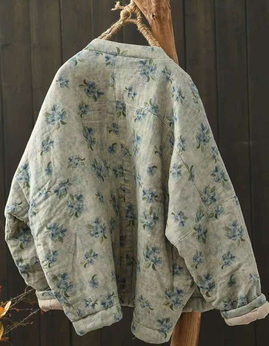Autumn Women Retro Comfortable Floral Cotton Jacket