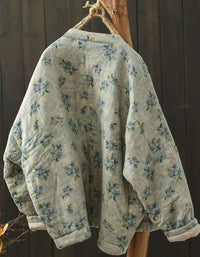 Autumn Women Retro Comfortable Floral Cotton Jacket