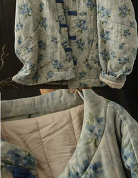 Autumn Women Retro Comfortable Floral Cotton Jacket