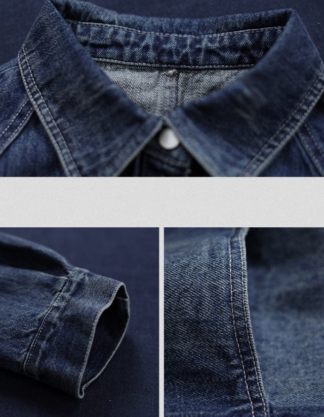 Autumn Women Vintage Loose Fit Button-Up Denim Jacket