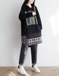 Autumn Women’s Casual Oversized Art Print Hoodie Dress