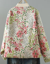 Autumn Women’s Vintage Flower Embroidery Quilted Cardigan Coat