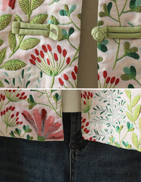 Autumn Women’s Vintage Flower Embroidery Quilted Cardigan Coat