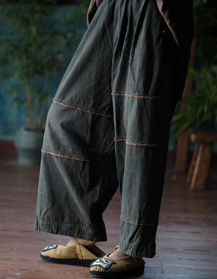 Autumn Women’s Vintage Loose Wide Leg Cotton Pants
