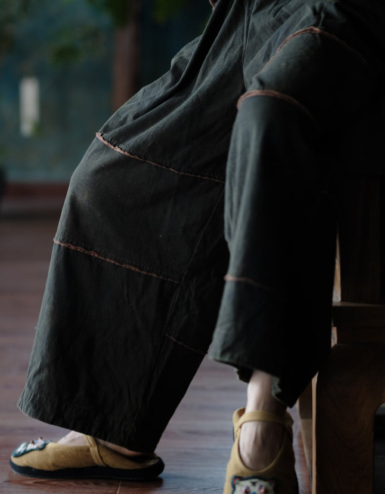 Autumn Women’s Vintage Loose Wide Leg Cotton Pants