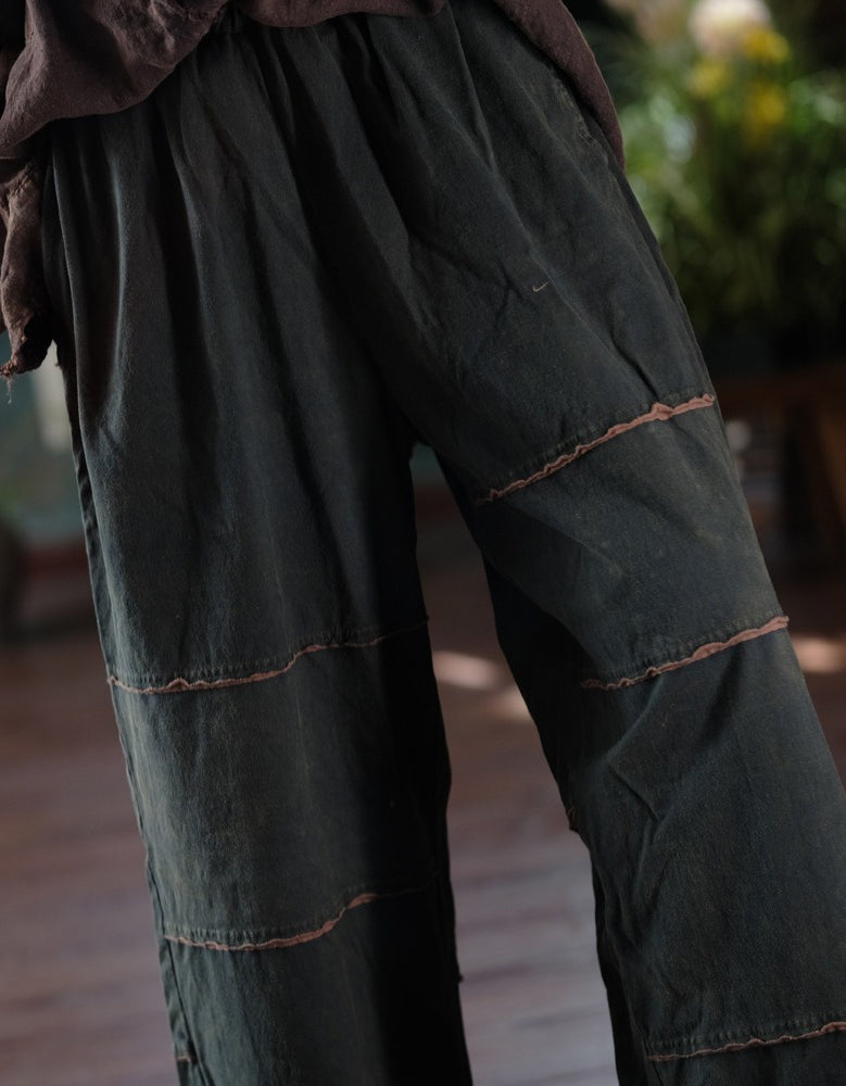 Autumn Women’s Vintage Loose Wide Leg Cotton Pants