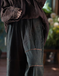 Autumn Women’s Vintage Loose Wide Leg Cotton Pants