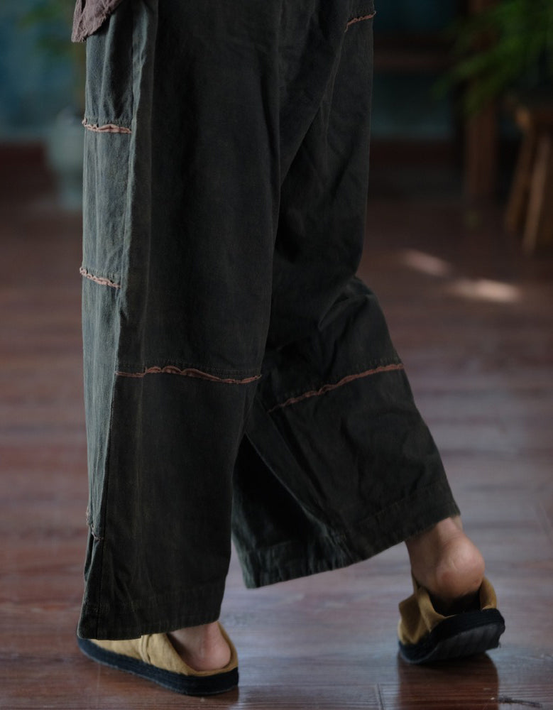 Autumn Women’s Vintage Loose Wide Leg Cotton Pants