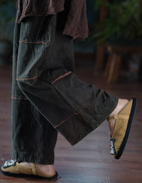Autumn Women’s Vintage Loose Wide Leg Cotton Pants