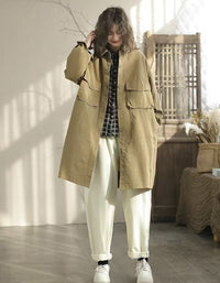 Autumn Women Long Oversized Casual Utility Jacket