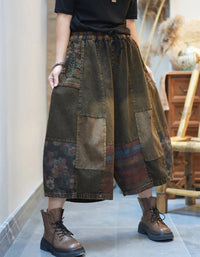 Bohemian Comfortable Patchwork Denim Wide-leg Pants