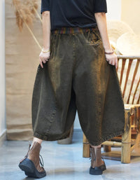 Bohemian Comfortable Patchwork Denim Wide-leg Pants