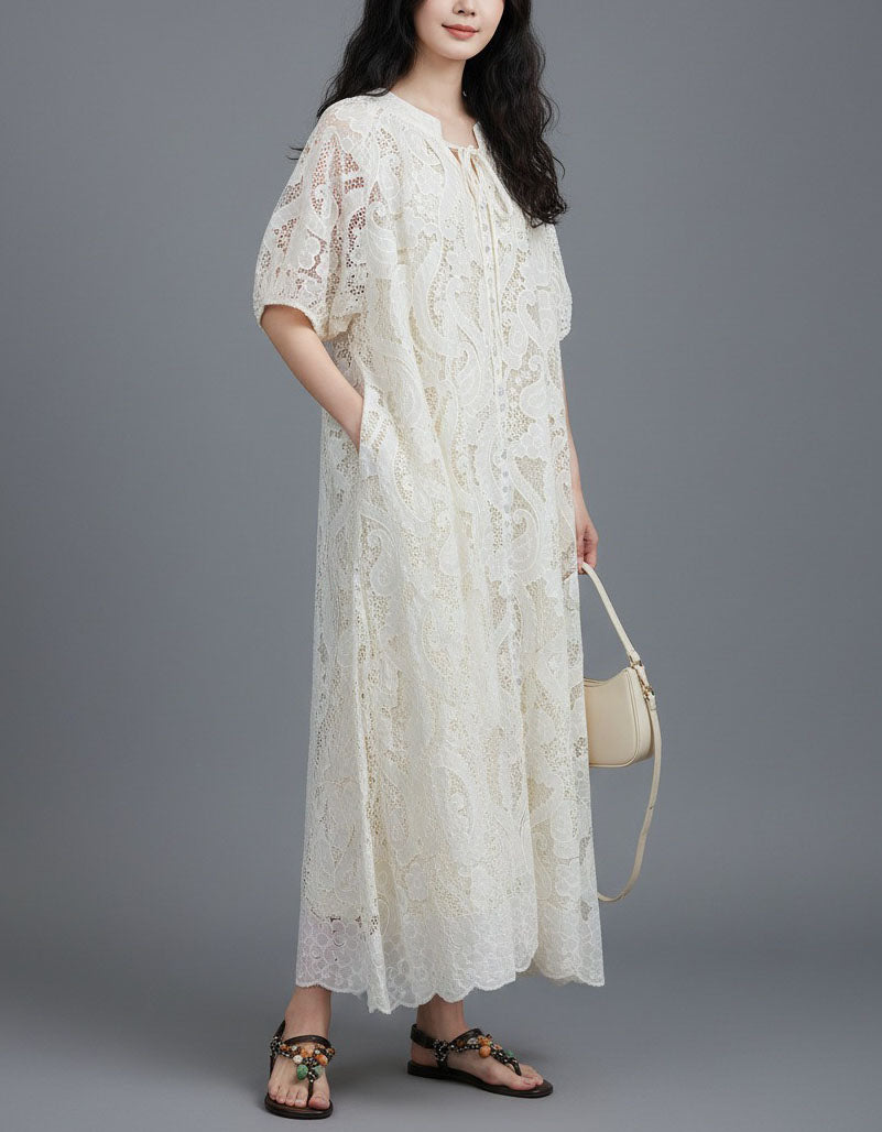 Women’s Lightweight Lace Maxi Dress – Summer Casual Boho Outfit