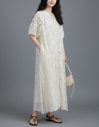 Women’s Lightweight Lace Maxi Dress – Summer Casual Boho Outfit