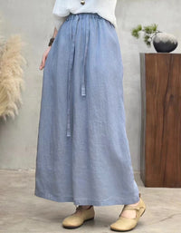 Boho Casual Organic Linen Maxi Skirt