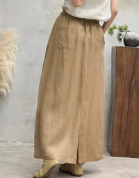 Boho Casual Organic Linen Maxi Skirt