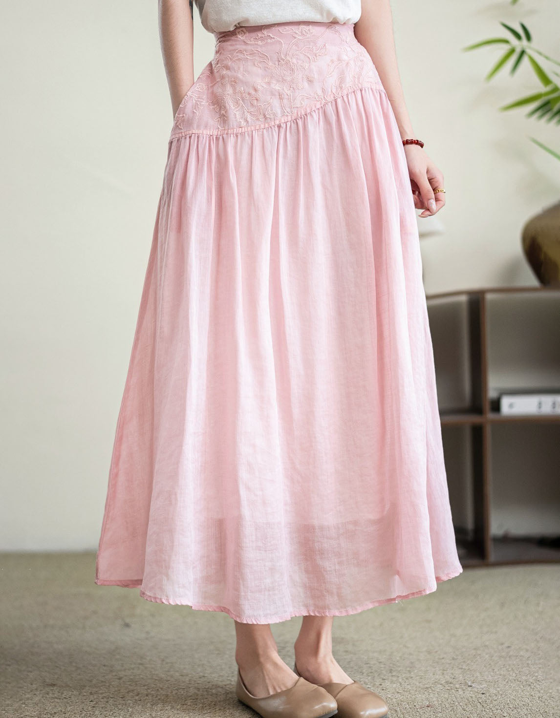Women's Casual High Waist Long Bohemian Skirt