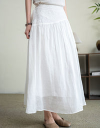 Boho Chic Embroidered A-Line Maxi Skirt Women