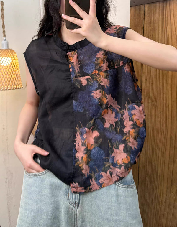 Handmade Ethnic Style Vintage Sleeveless Shirt