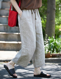 Breathable Comfort Fit Wide Leg Linen Pants