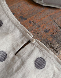 Breathable Polka Dot Puff Sleeve Linen Dress