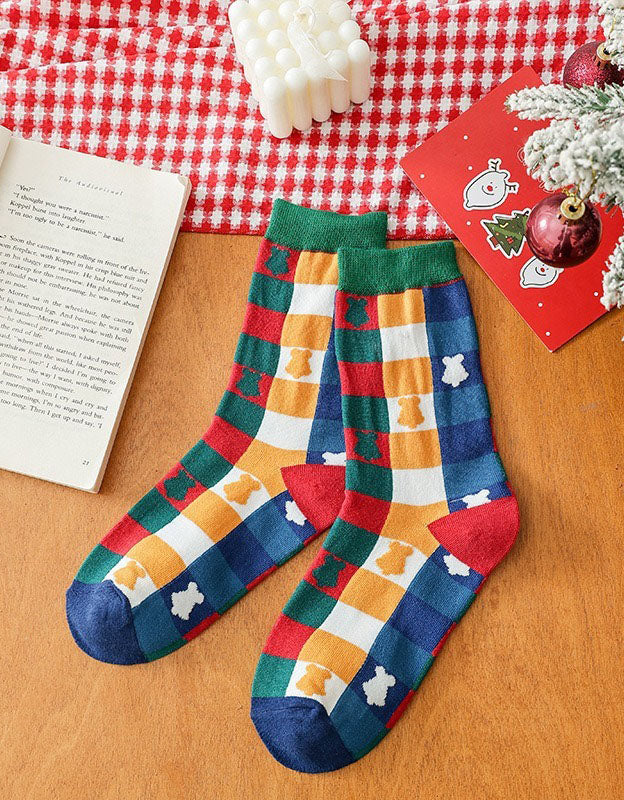 2 Pairs Cute Santa Christmas Socks for Women