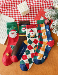 2 Pairs Cute Santa Christmas Socks for Women