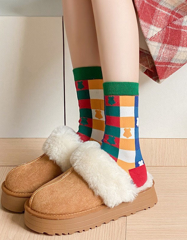 2 Pairs Cute Santa Christmas Socks for Women