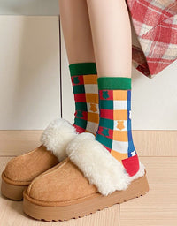 2 Pairs Cute Santa Christmas Socks for Women