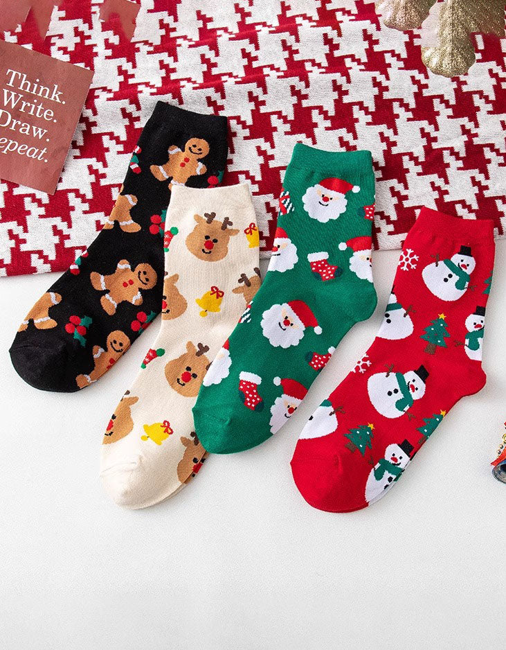 2 Pairs Women’s Christmas Cartoon Socks