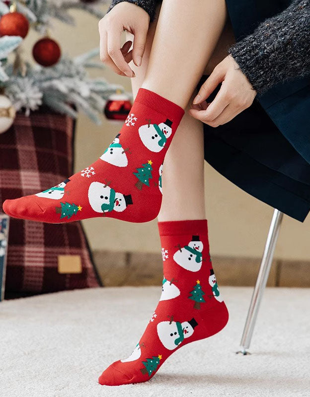 2 Pairs Women’s Christmas Cartoon Socks