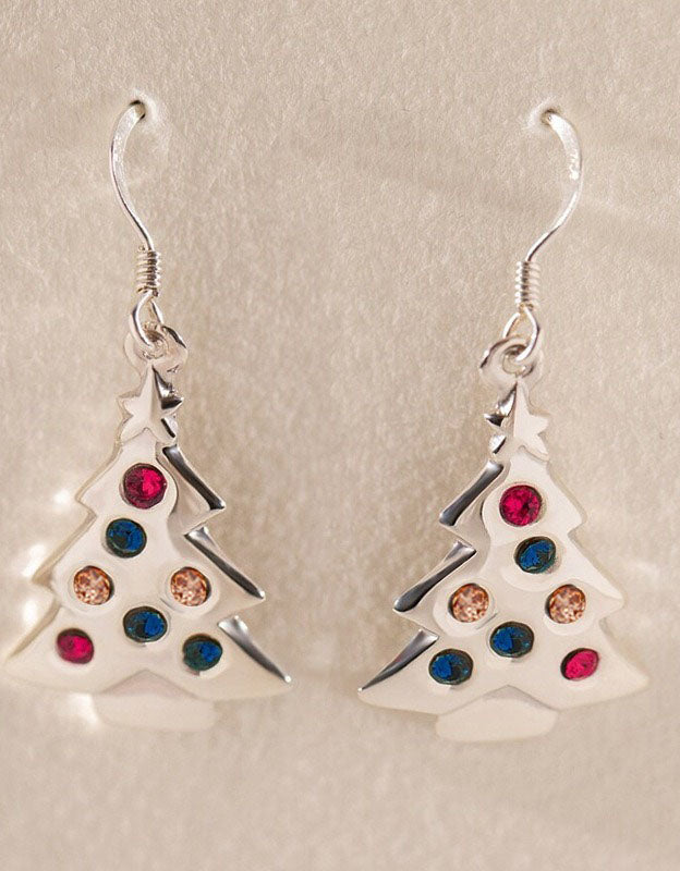 Handmade Colorful Christmas Tree Drop Earrings for Women
