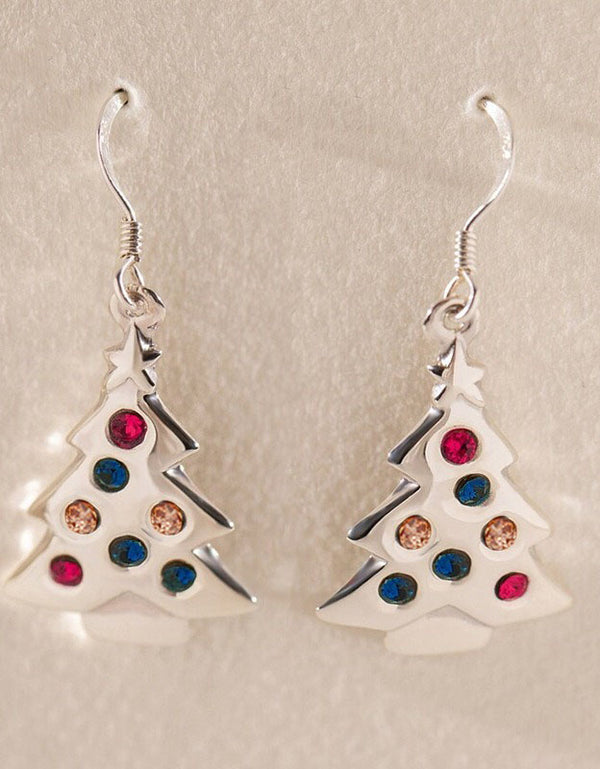Handmade Colorful Christmas Tree Drop Earrings for Women