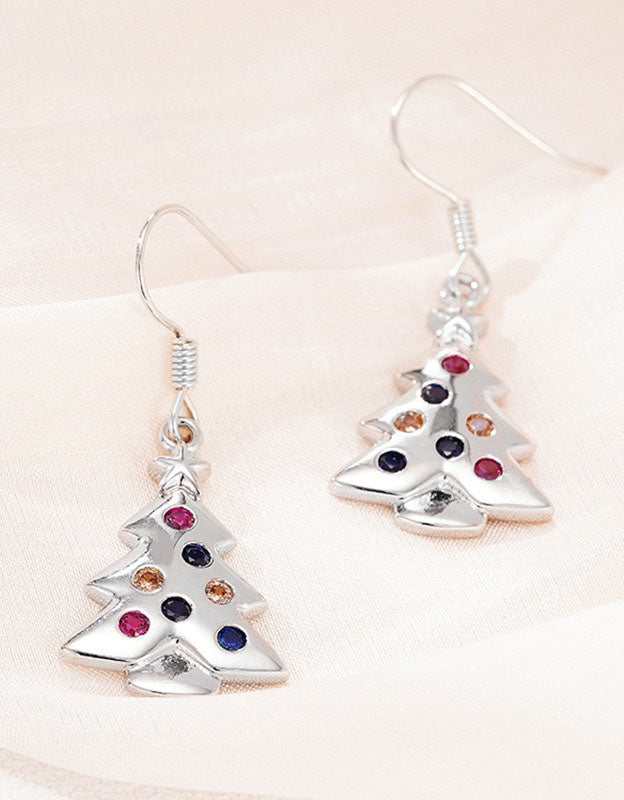 Handmade Colorful Christmas Tree Drop Earrings for Women