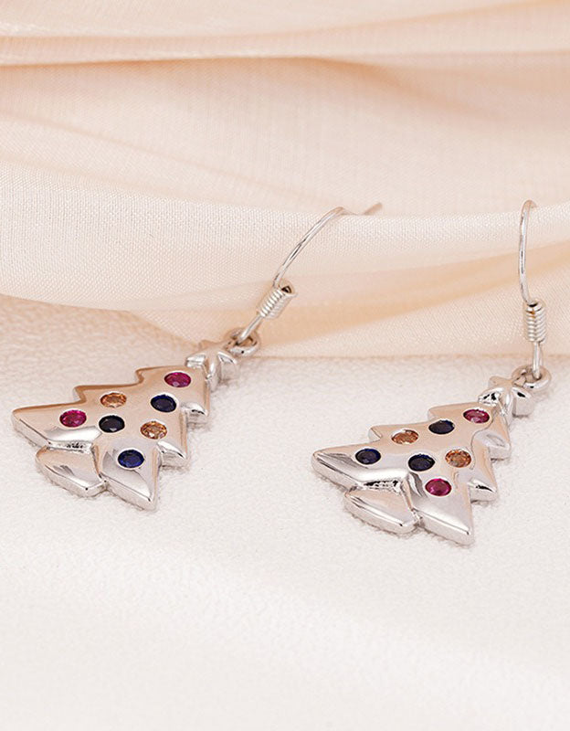 Handmade Colorful Christmas Tree Drop Earrings for Women