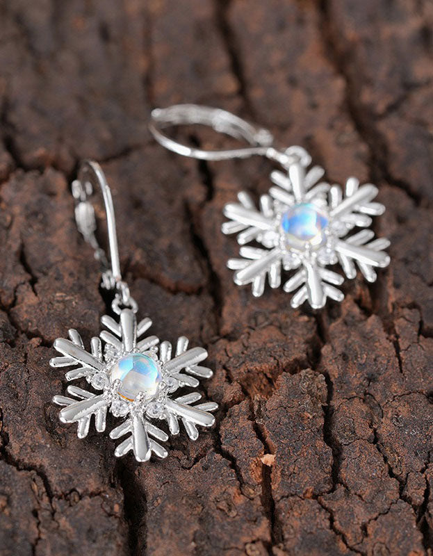 Handmade Snowflake Floral Drop Christmas Earrings for Women